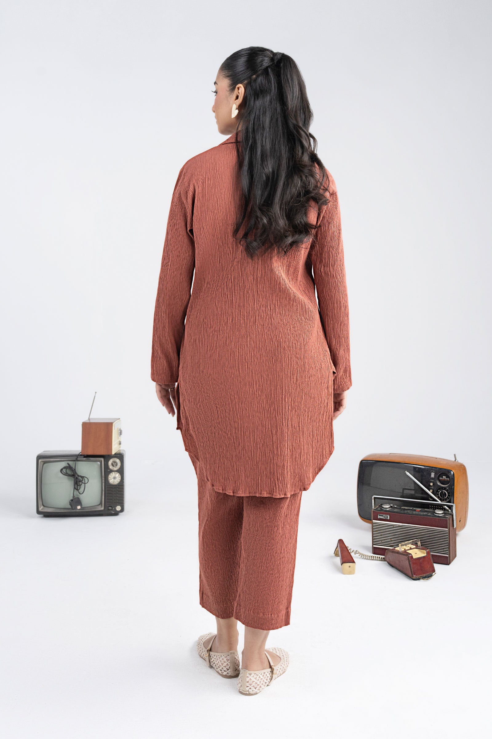 2 Pc Dyed Seersucker Suit