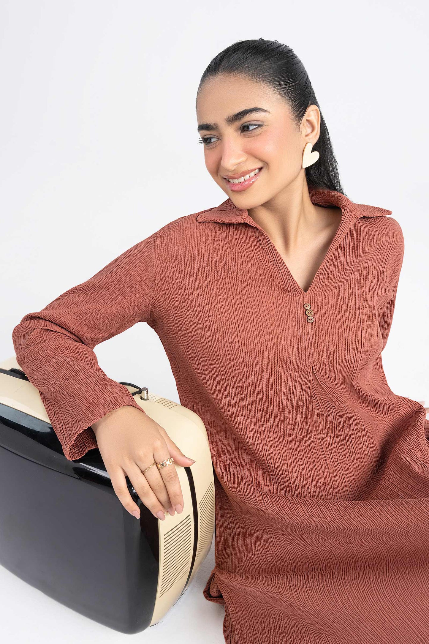 2 Pc Dyed Seersucker Suit