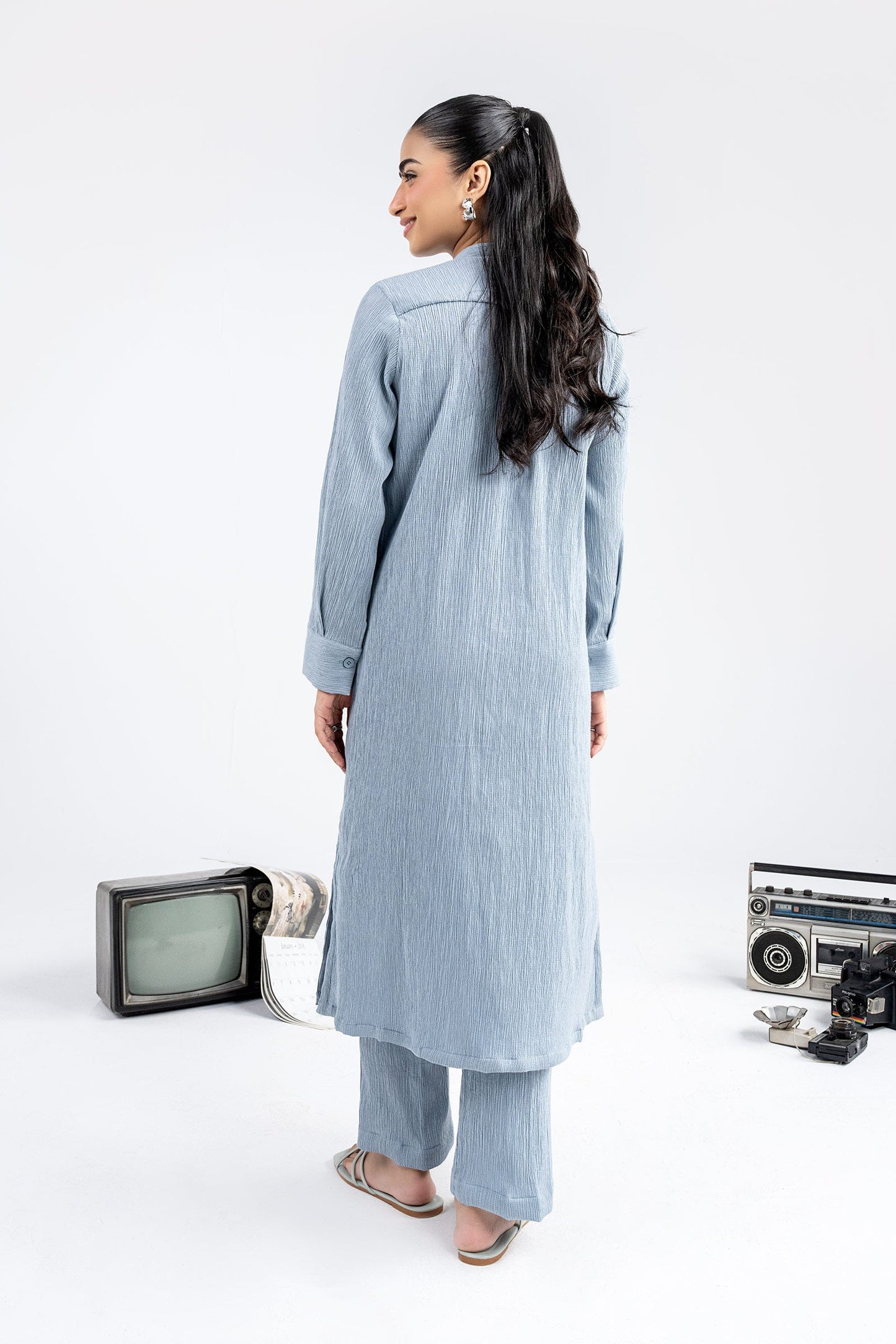 2 Pc Dyed Seersucker Suit