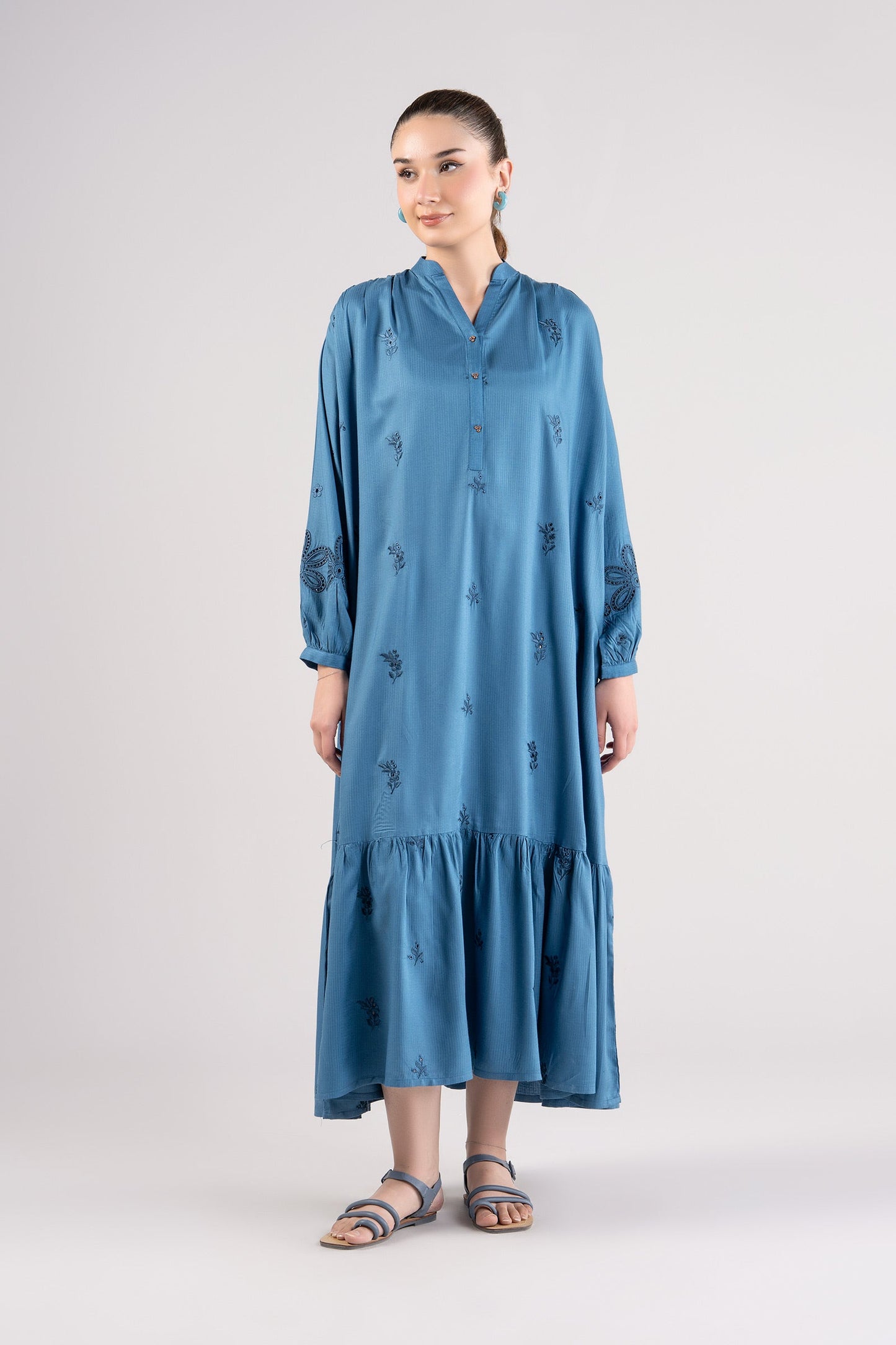 Embroidered Ripstop Dress