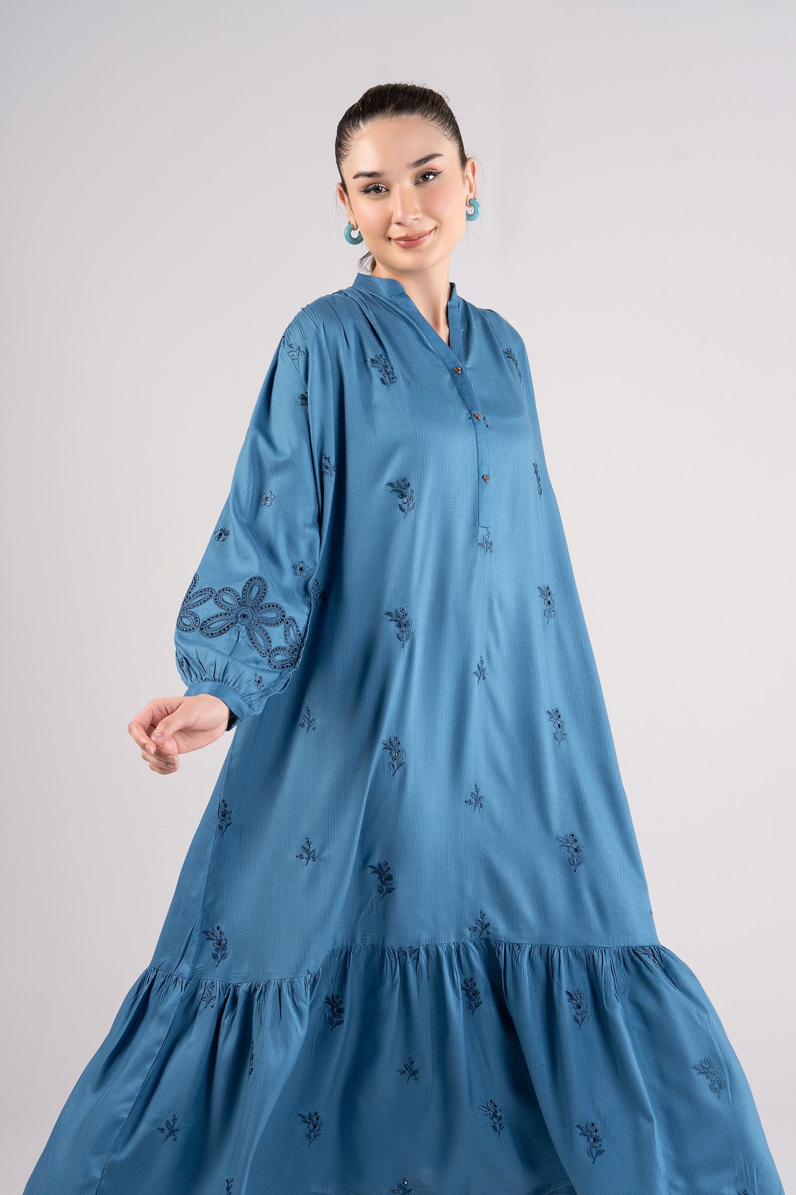Embroidered Ripstop Dress