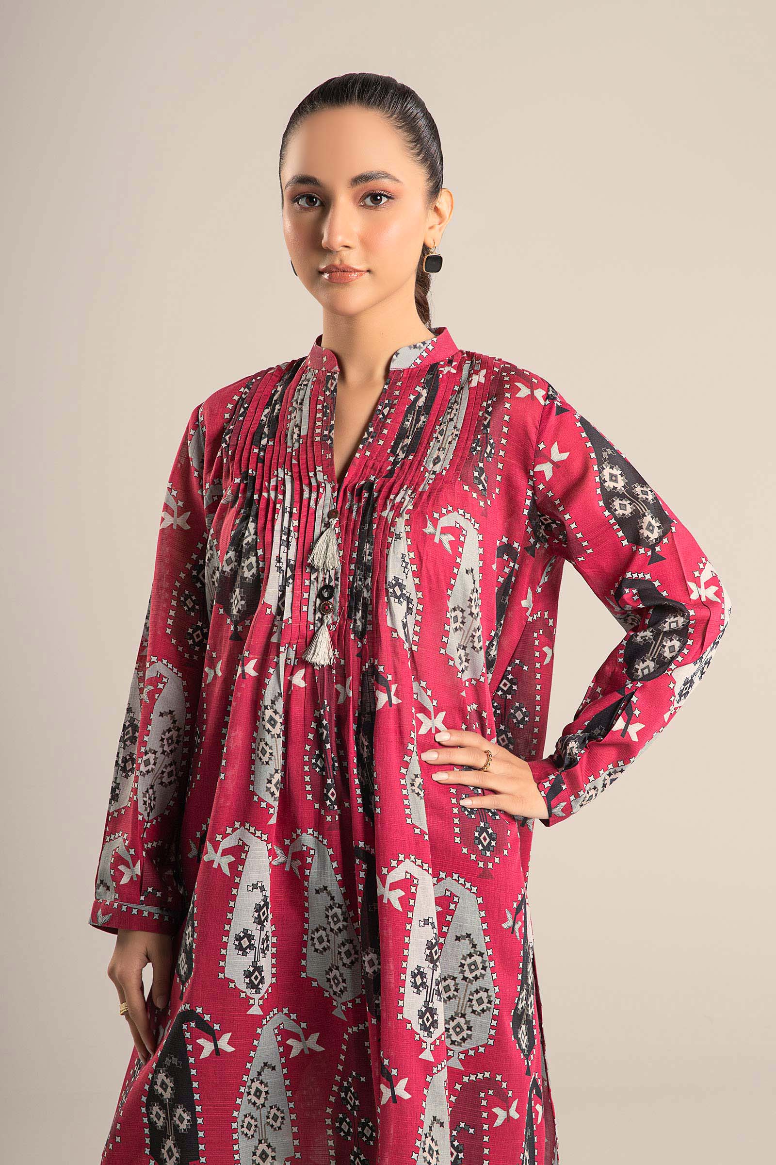 Printed Slub Lawn Shirt