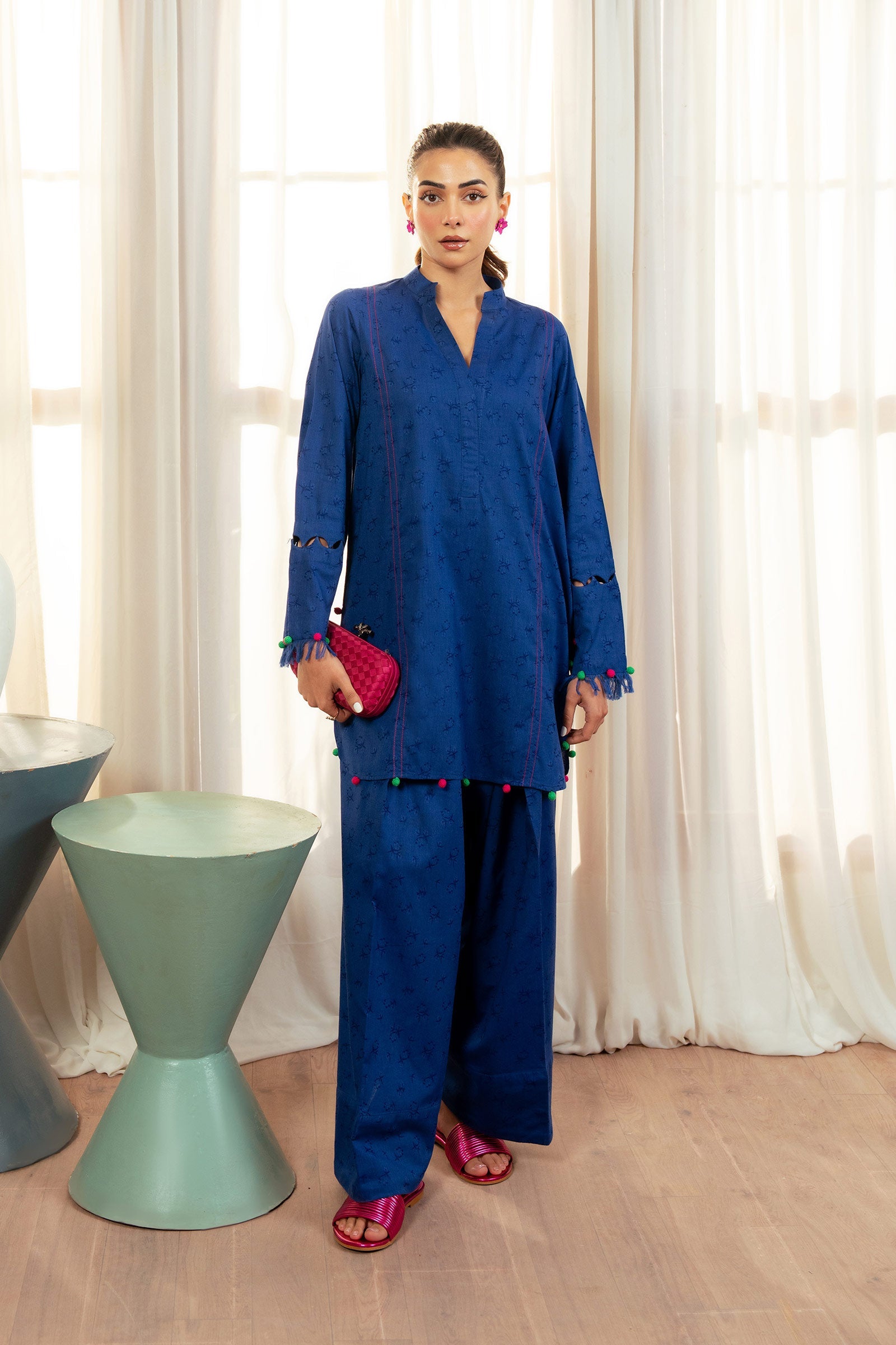 2 Pc Dyed Jacquard Viscose Suit