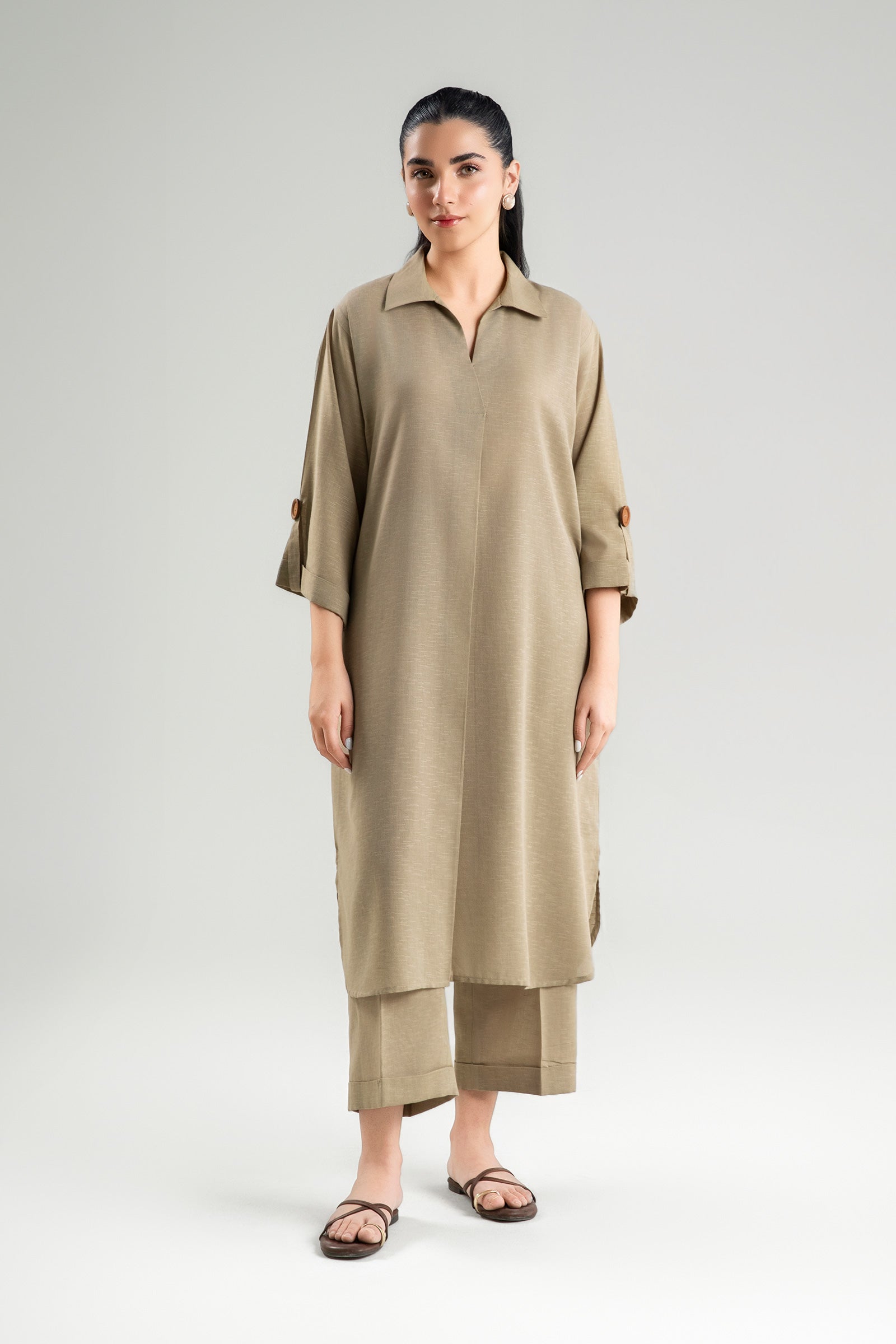 2 Pc Dyed Karandi Suit