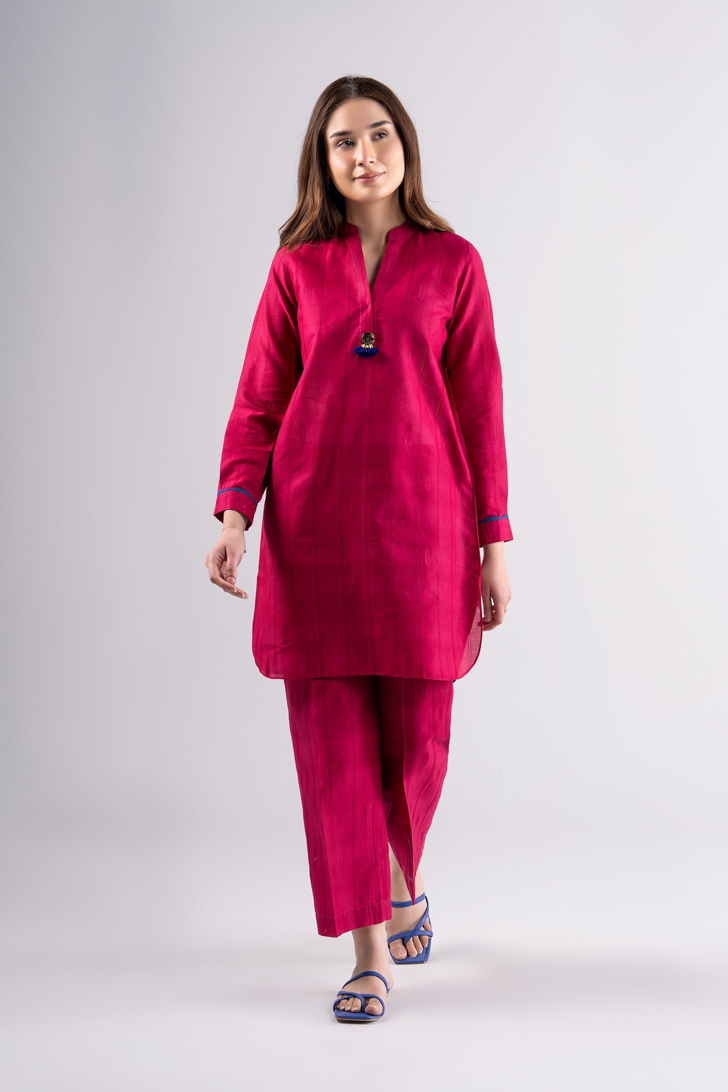 2 Pc Dyed Textured Suit
