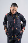 2 Pc Printed Textured Cotton Suit