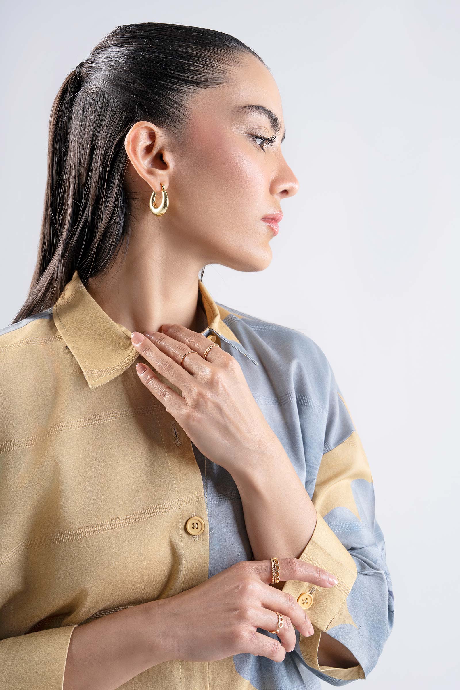 2 Pc Printed Textured Cotton Suit