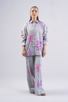 2 Pc Printed Textured Cotton Suit
