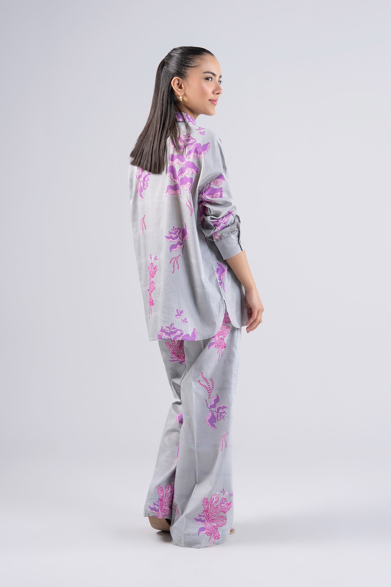 2 Pc Printed Textured Cotton Suit
