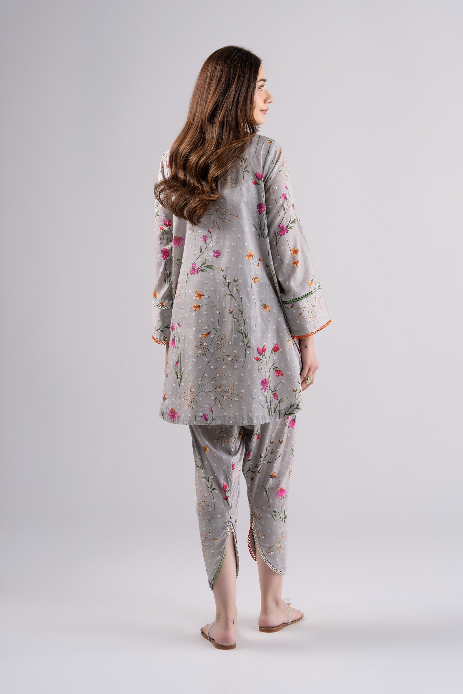 2 Pc Printed Brochia Suit