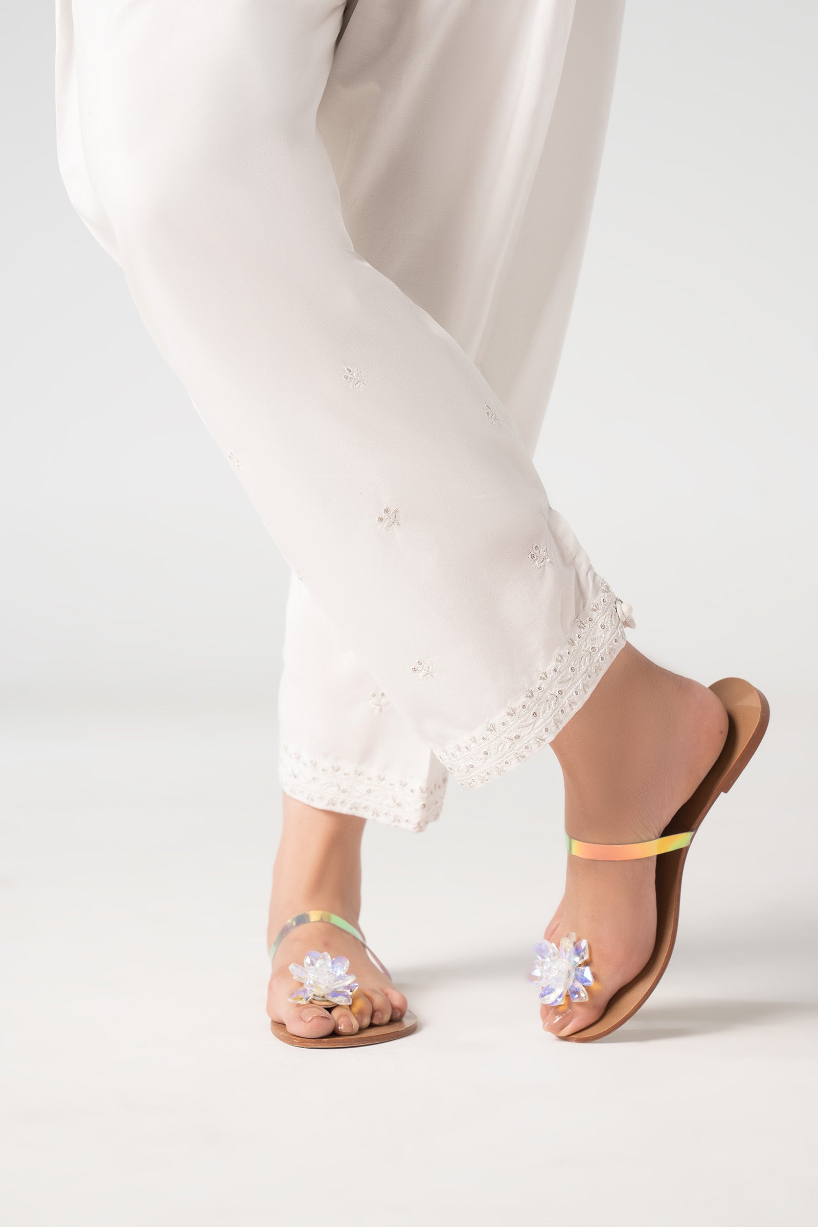 Embroidered Cambric Shalwar