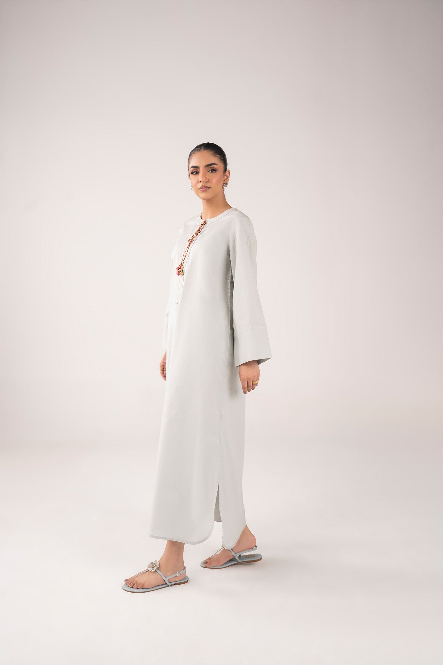 2 Pc Dyed Slub Lawn Suit