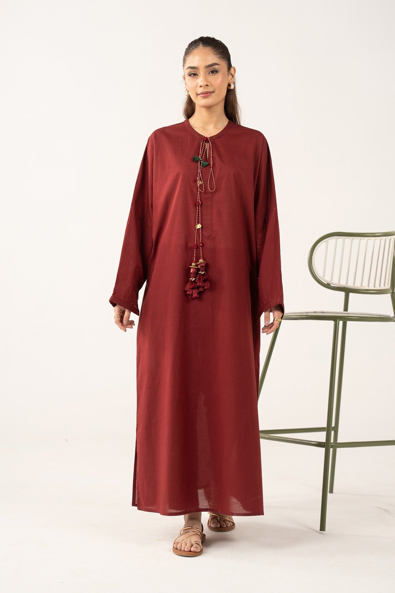 2 Pc Dyed Slub Lawn Suit