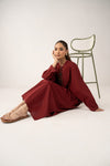 2 Pc Dyed Slub Lawn Suit