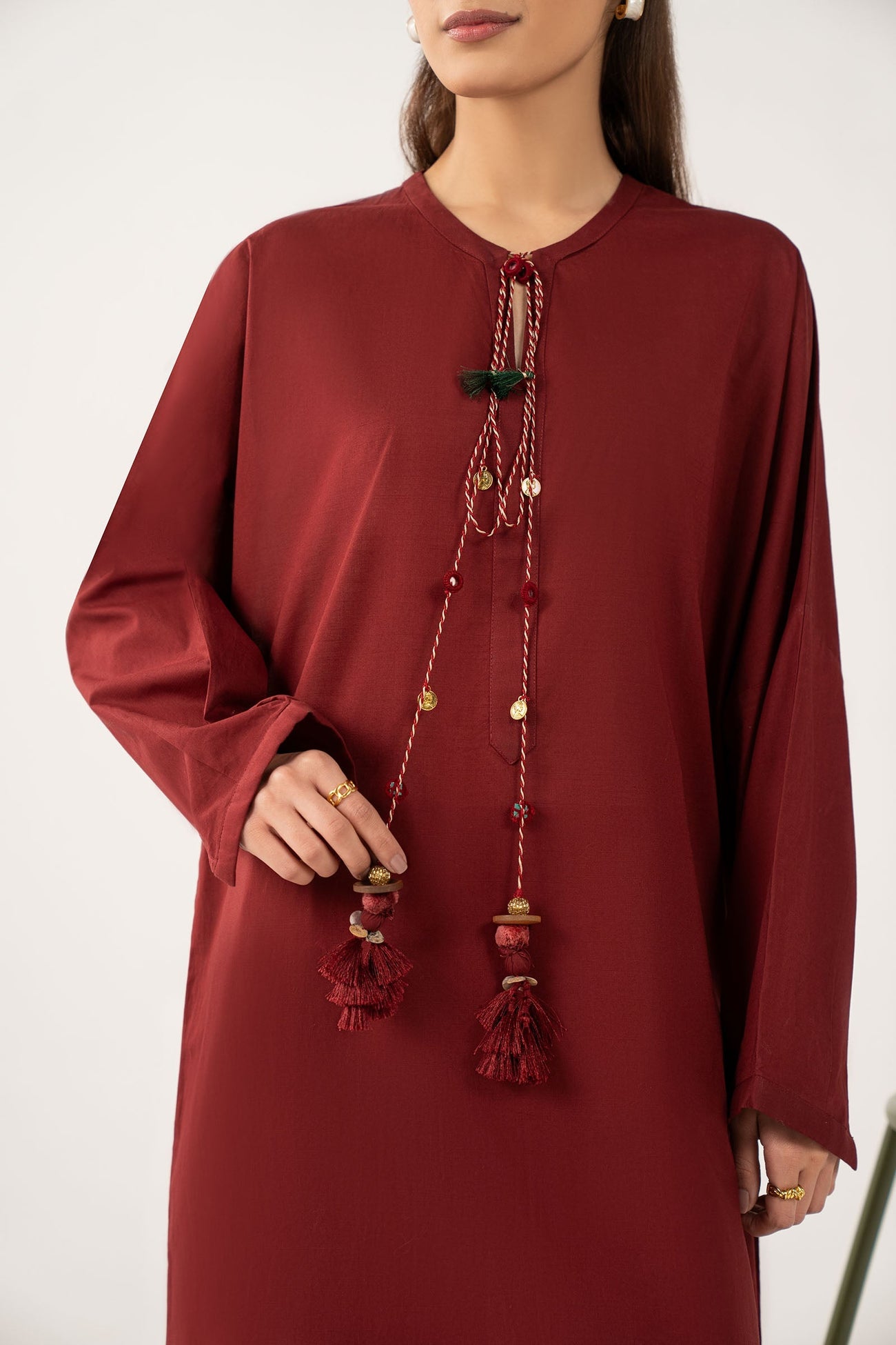 2 Pc Dyed Slub Lawn Suit