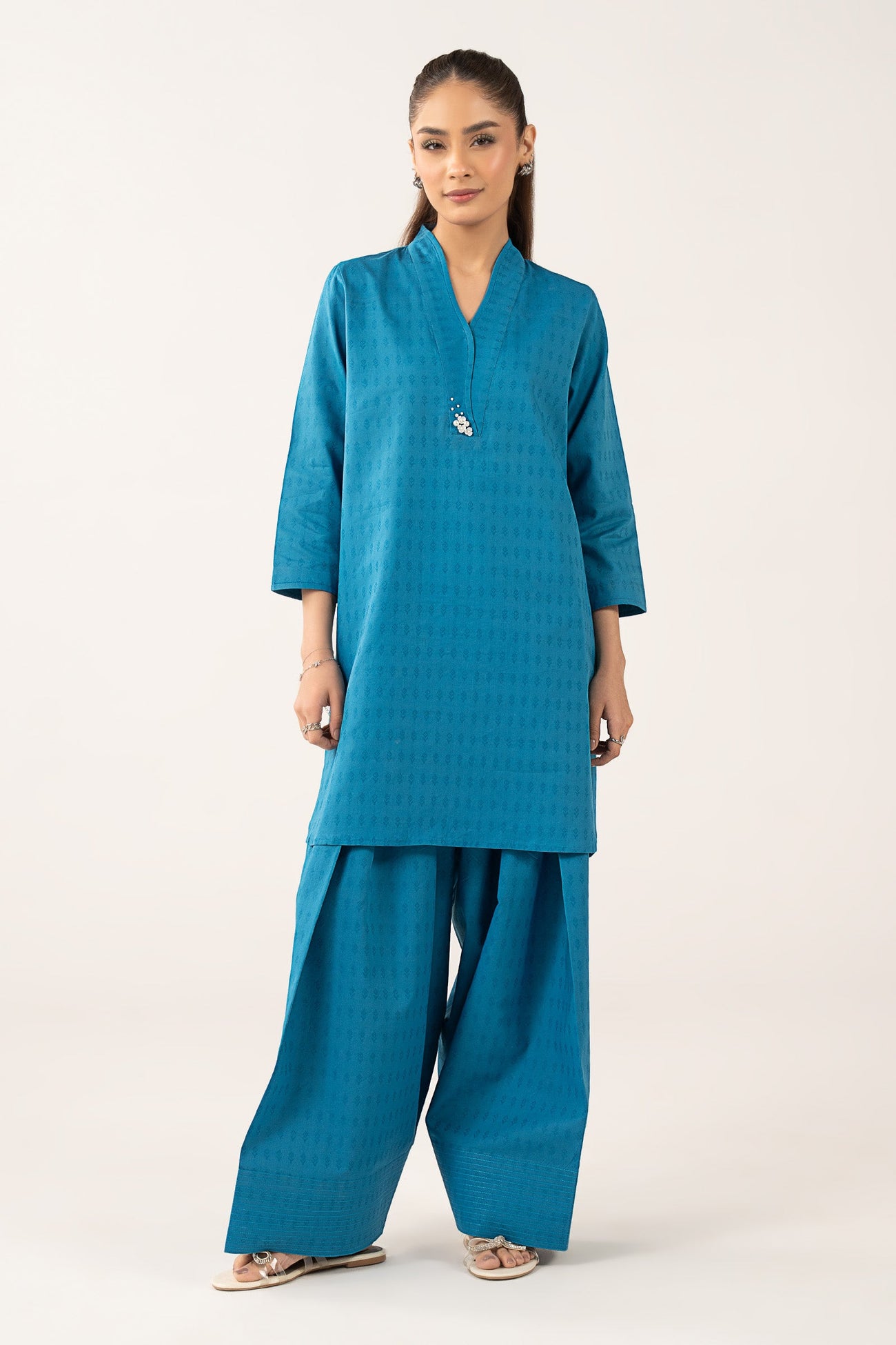 2 Pc Dyed Dobby Cotton Suit