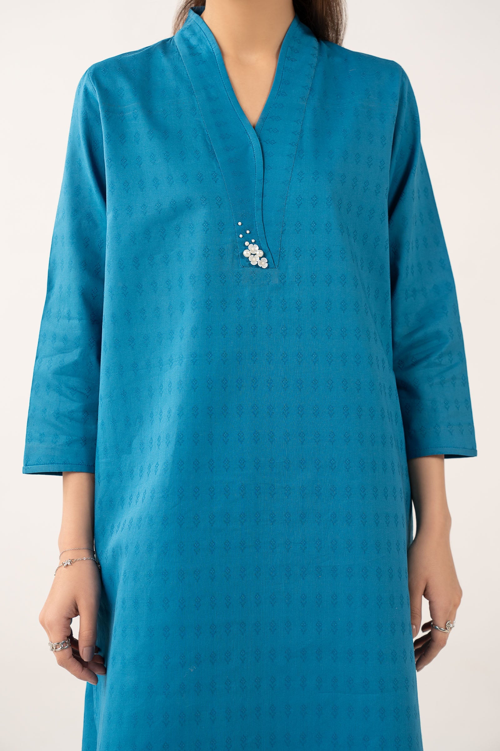 2 Pc Dyed Dobby Cotton Suit