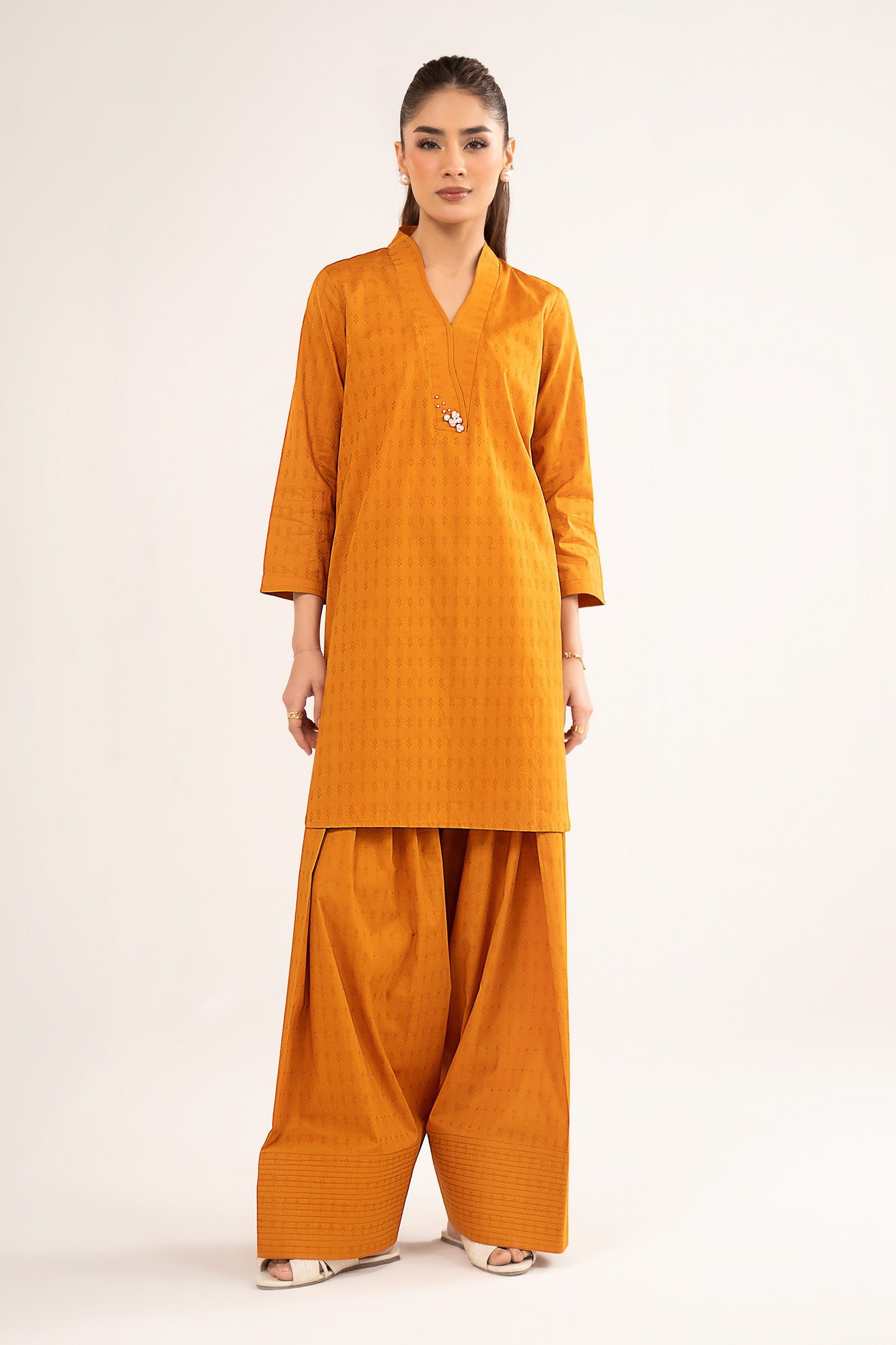 2 Pc Dyed Dobby Cotton Suit