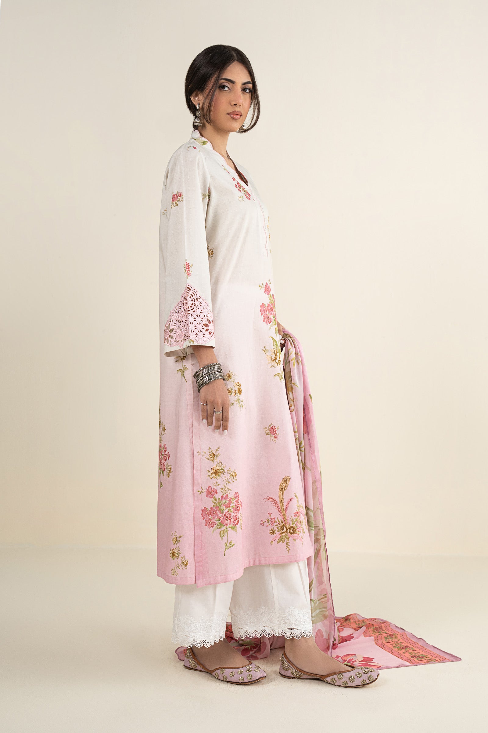 2 Pc Embroidered Dobby Suit
