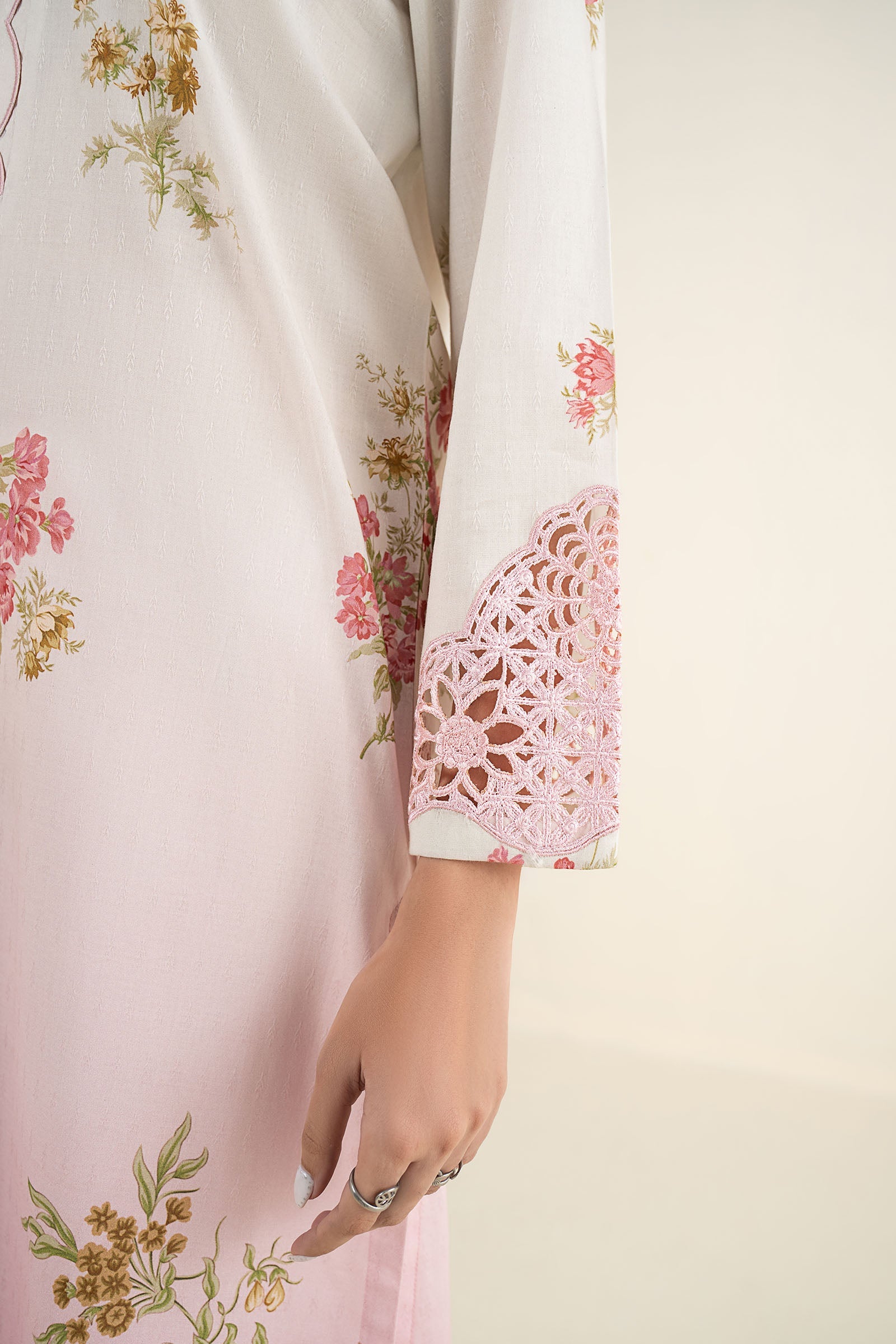 2 Pc Embroidered Dobby Suit