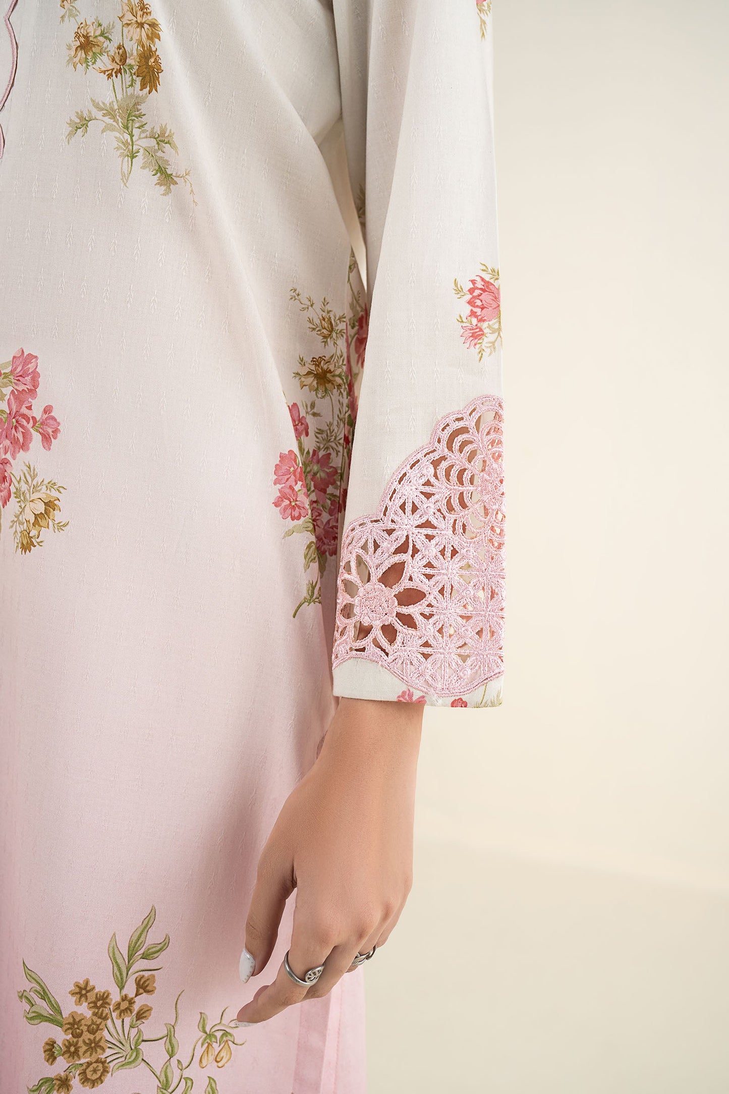 2 Pc Embroidered Dobby Suit