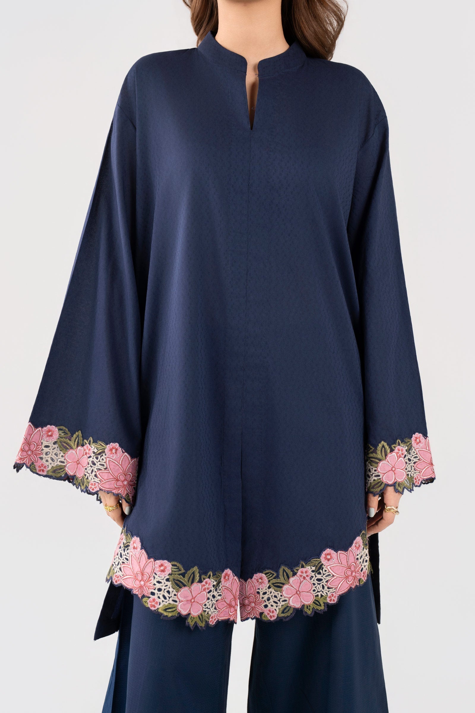 2 Pc Embroidered Dobby Cotton Suit