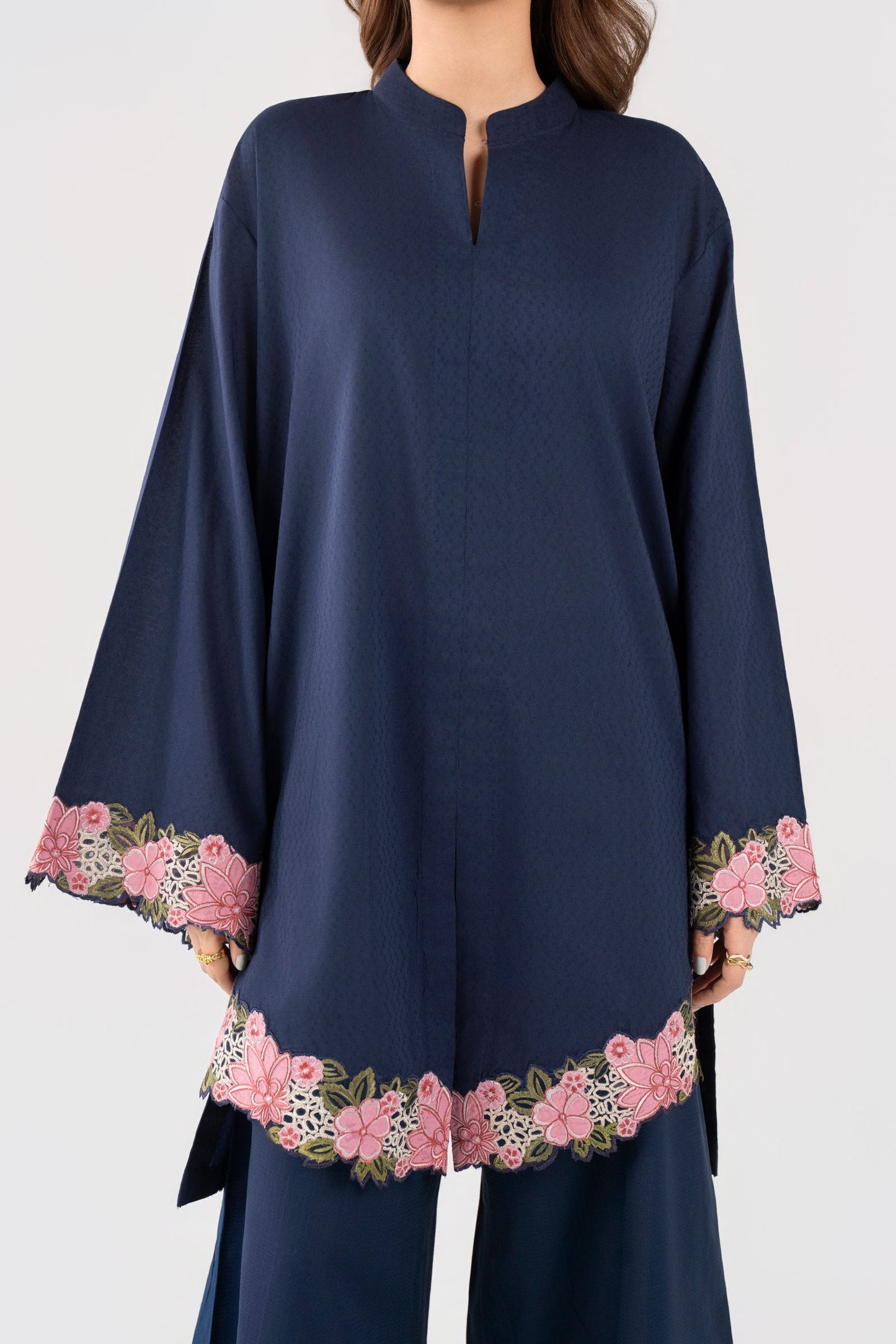 2 Pc Embroidered Dobby Cotton Suit