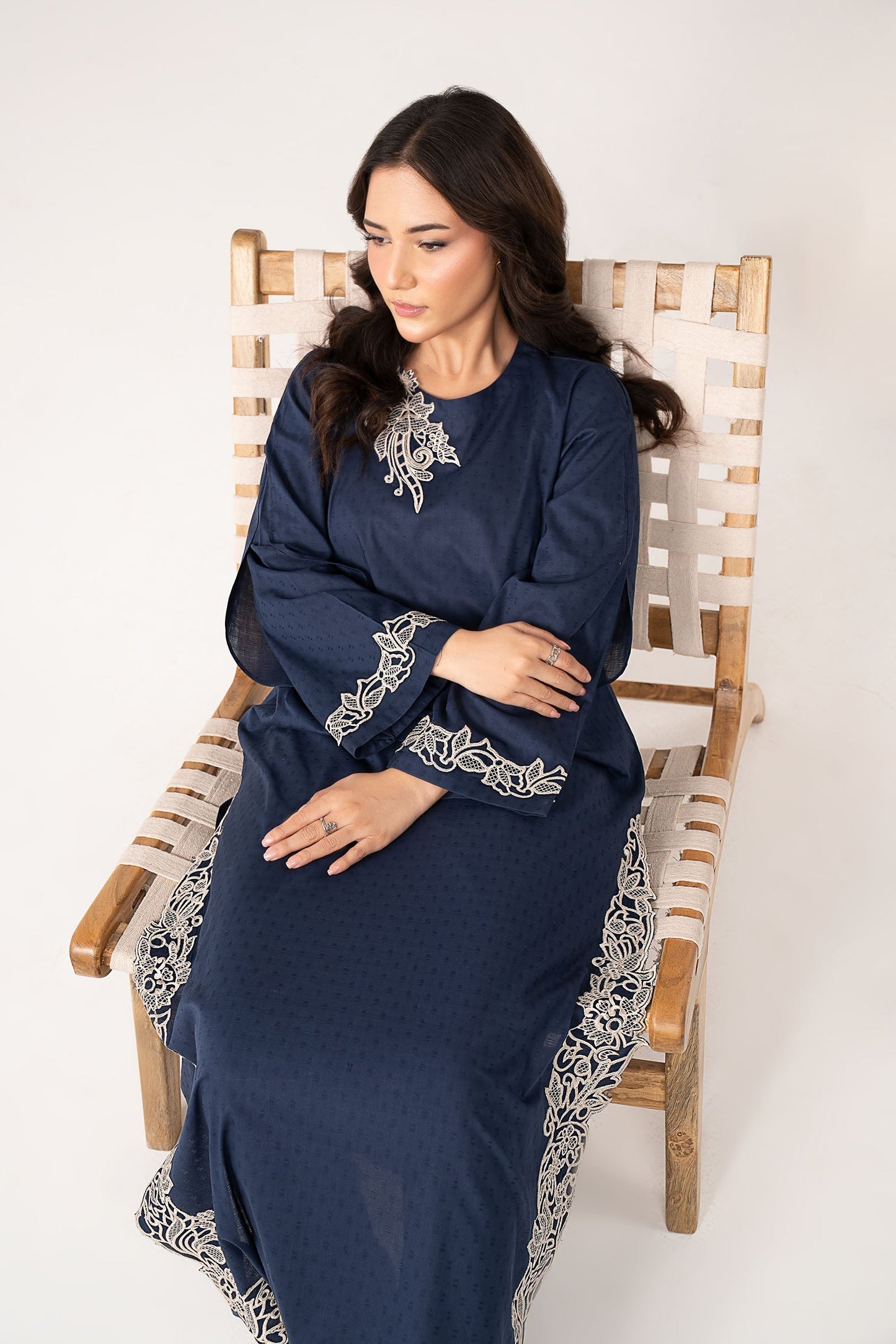 2 Pc Embroidered Dobby Cotton Suit