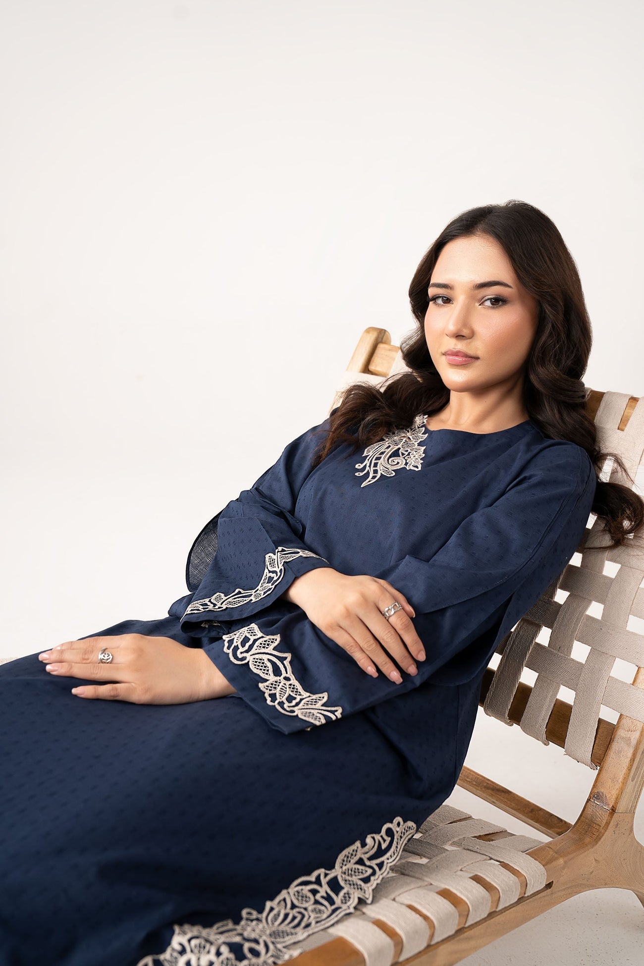 2 Pc Embroidered Dobby Cotton Suit