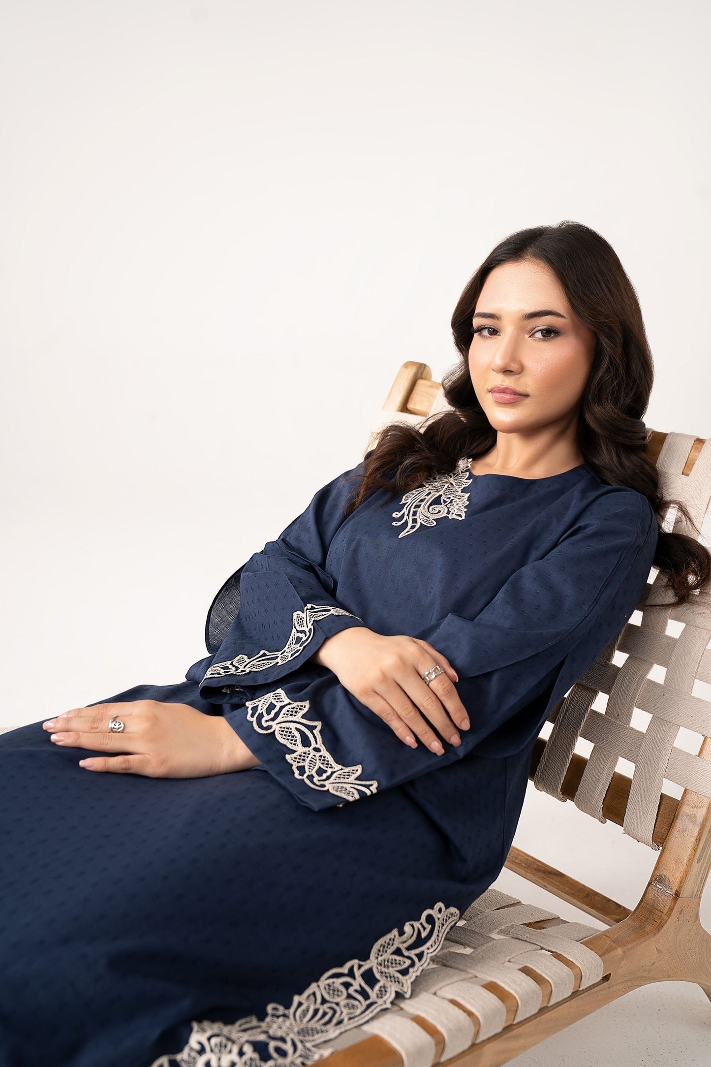 2 Pc Embroidered Dobby Cotton Suit