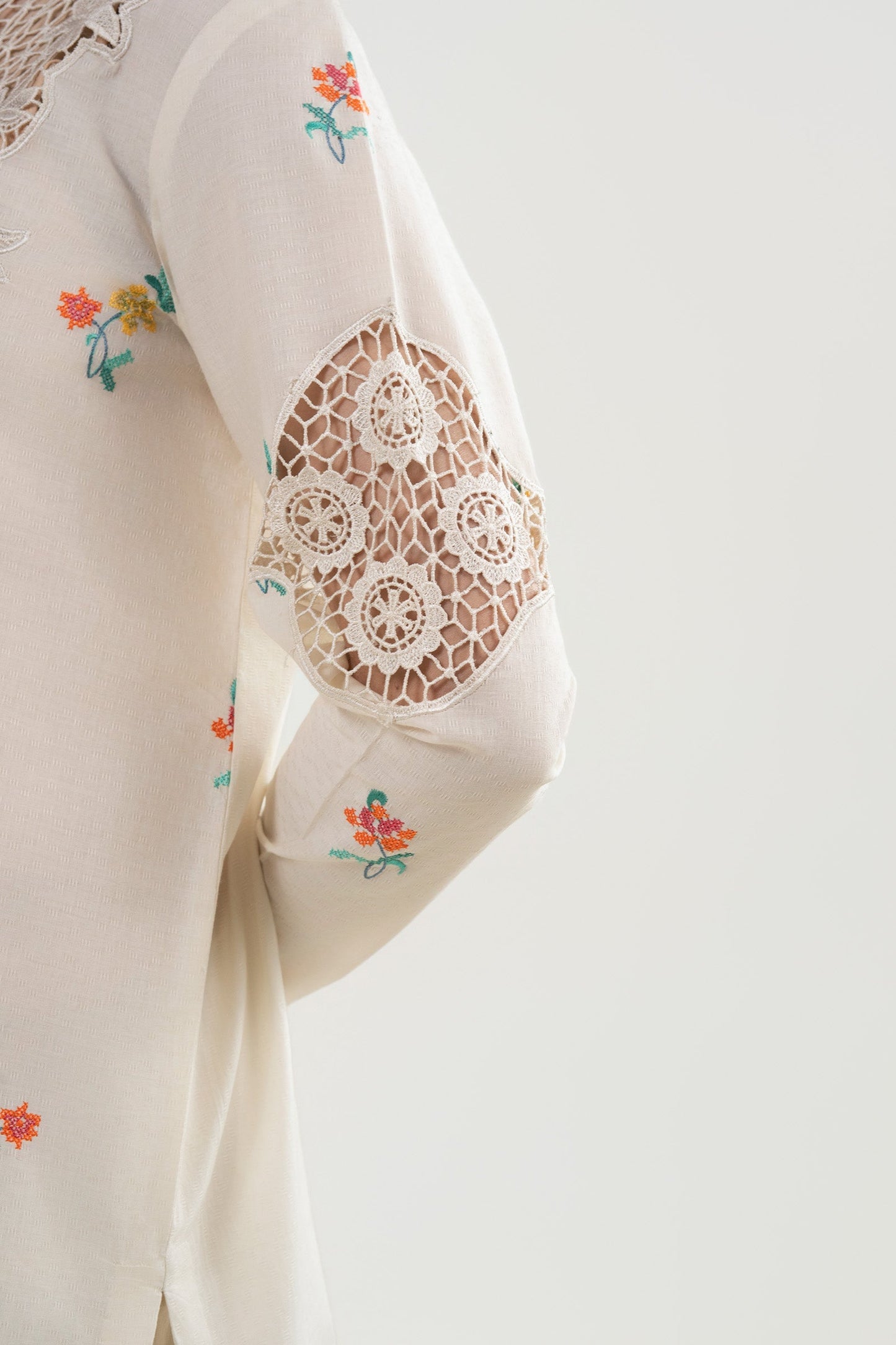 2 Pc Embroidered Dobby Suit