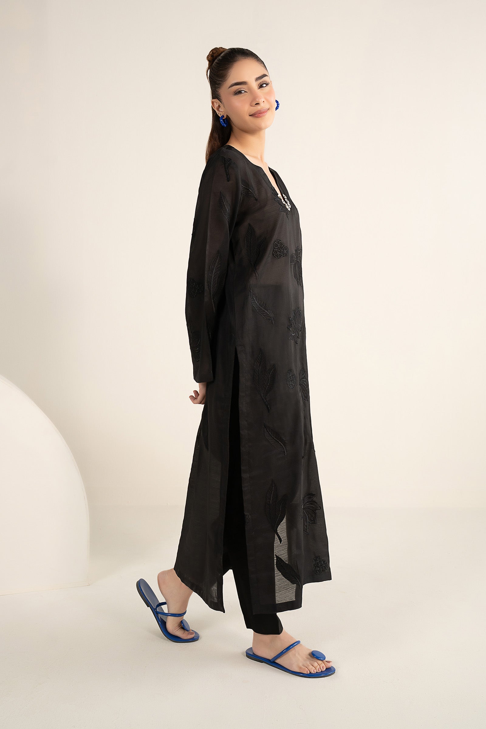 Embroidered Paper Lawn Shirt
