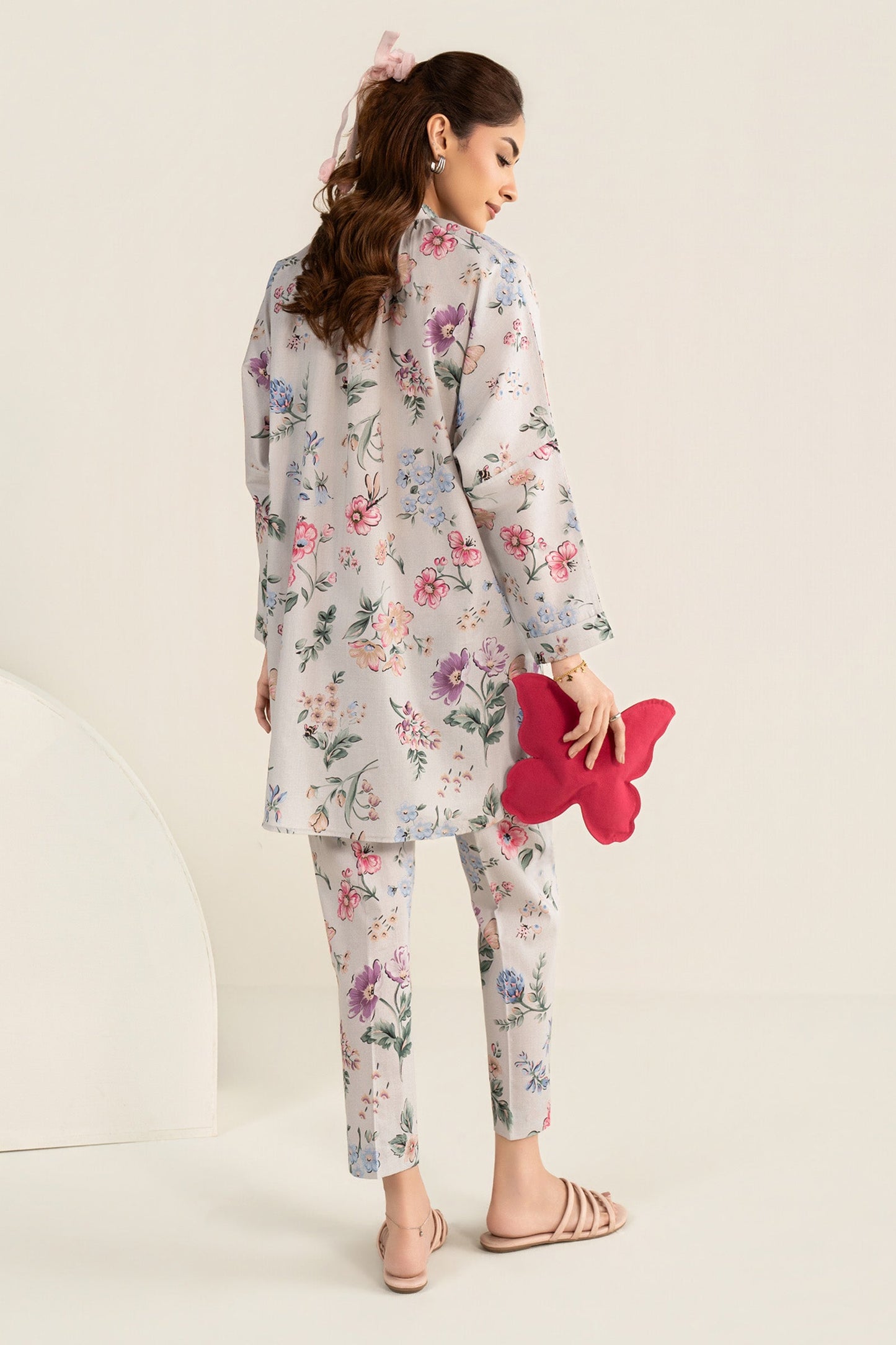 2 Pc Printed Dobby Suit