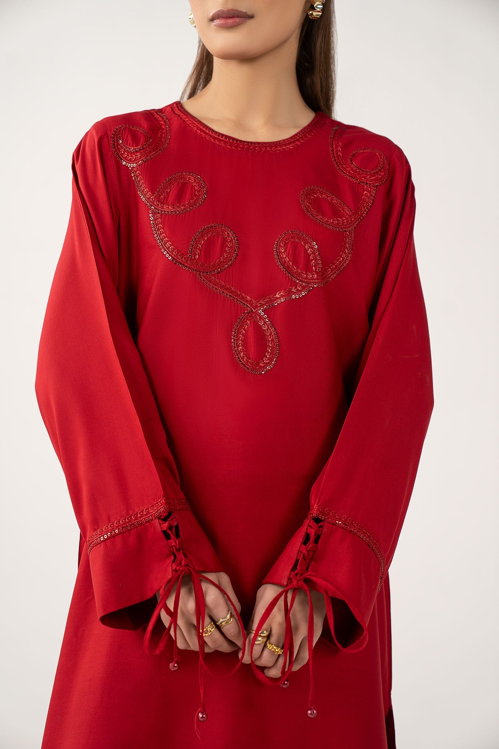 2 Pc Embroidered Arabic Lawn Suit