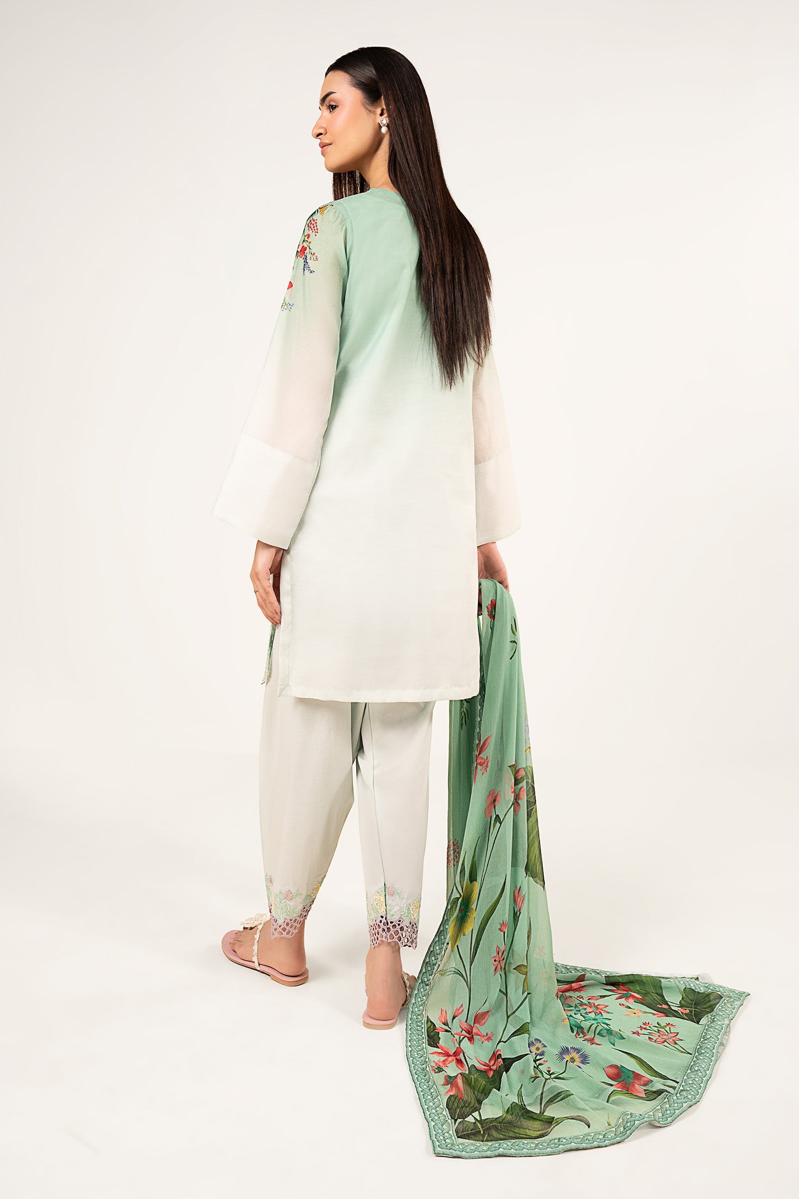 3 Pc Embroidered Paper Lawn Suit