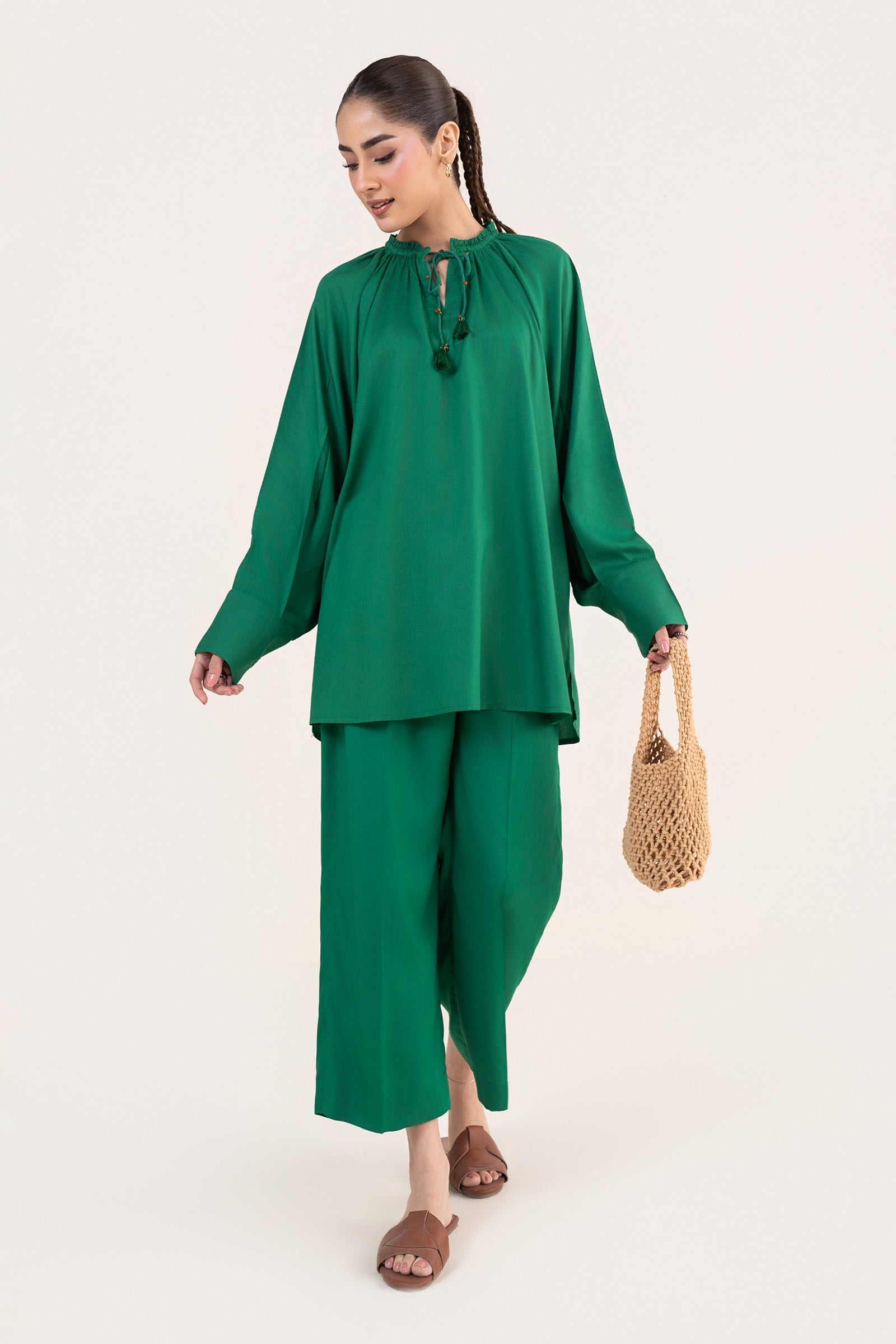 2 Pc Dyed Arabic Lawn Suit