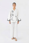 Embroidered Slub Lawn Shirt