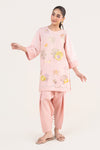 2 Pc Embroidered Cotton Chambray Suit