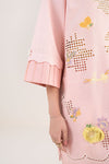2 Pc Embroidered Cotton Chambray Suit