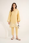 2 Pc Embroidered Cotton Chambray Suit