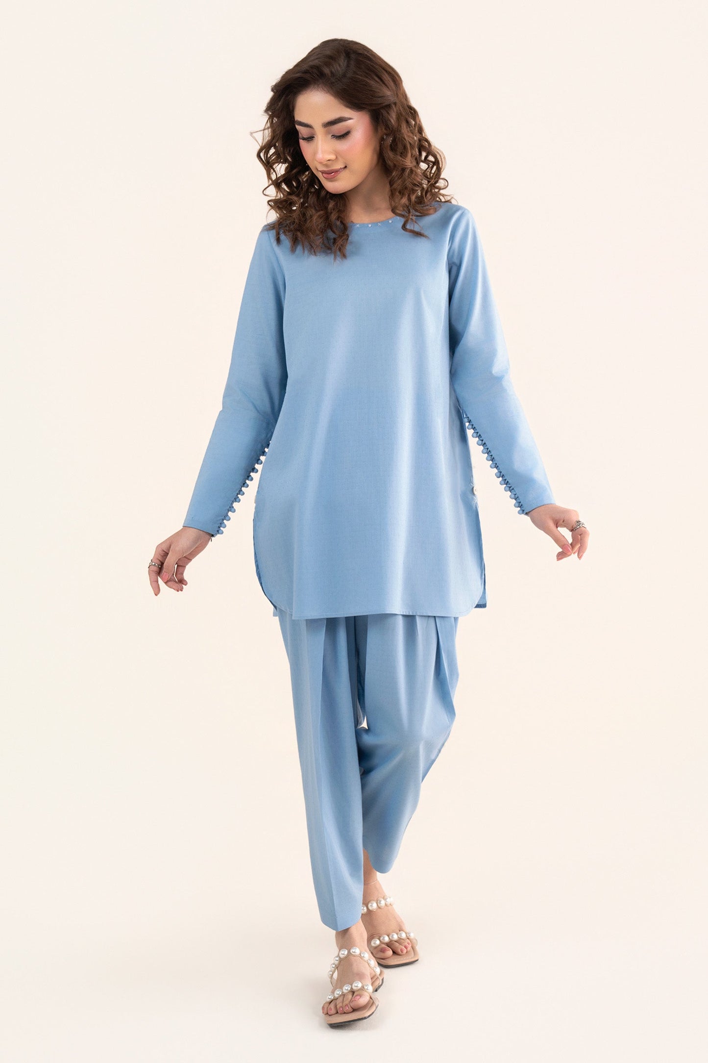 2 Pc Dyed Dobby Cotton Suit