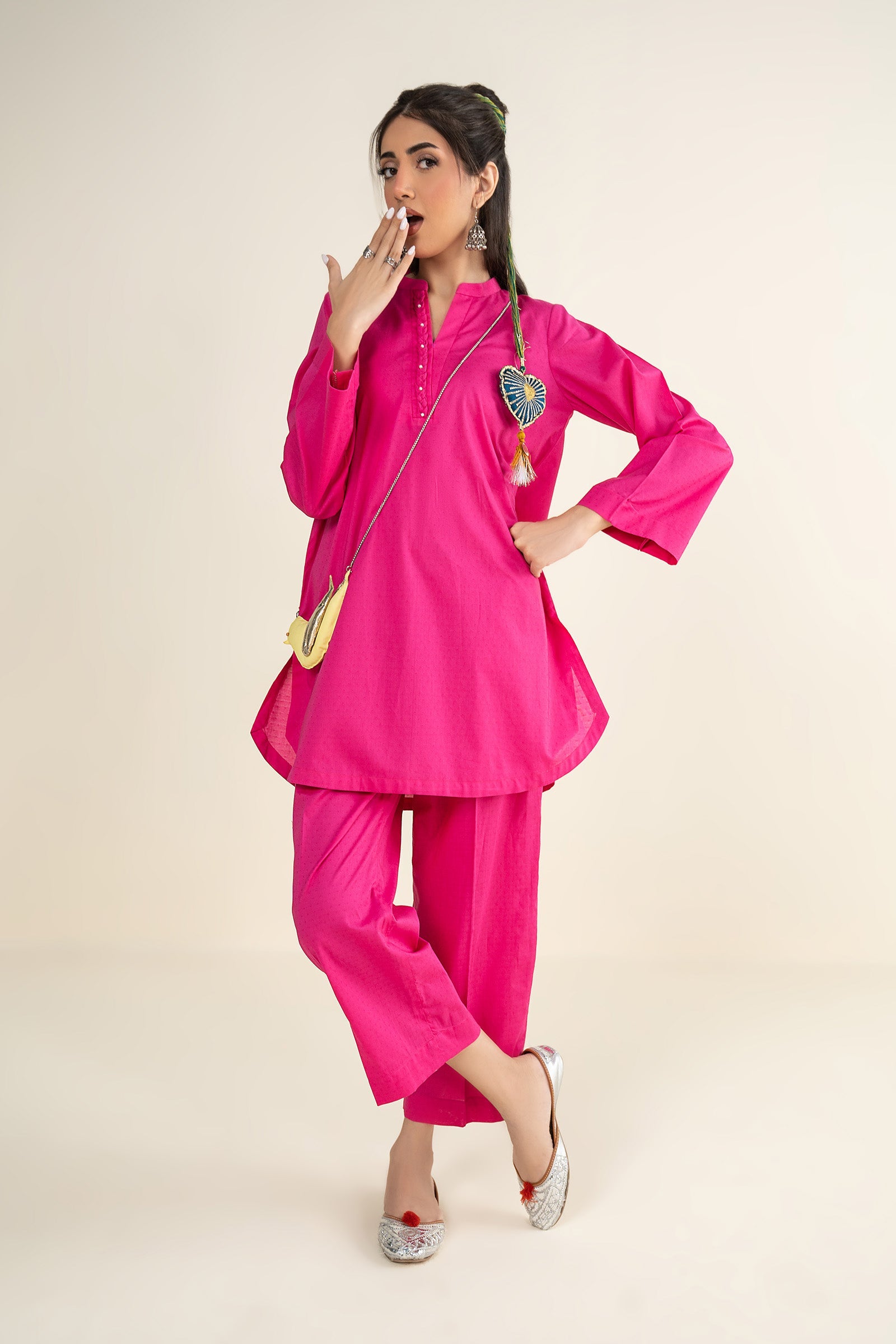 2 Pc Dyed Dobby Suit