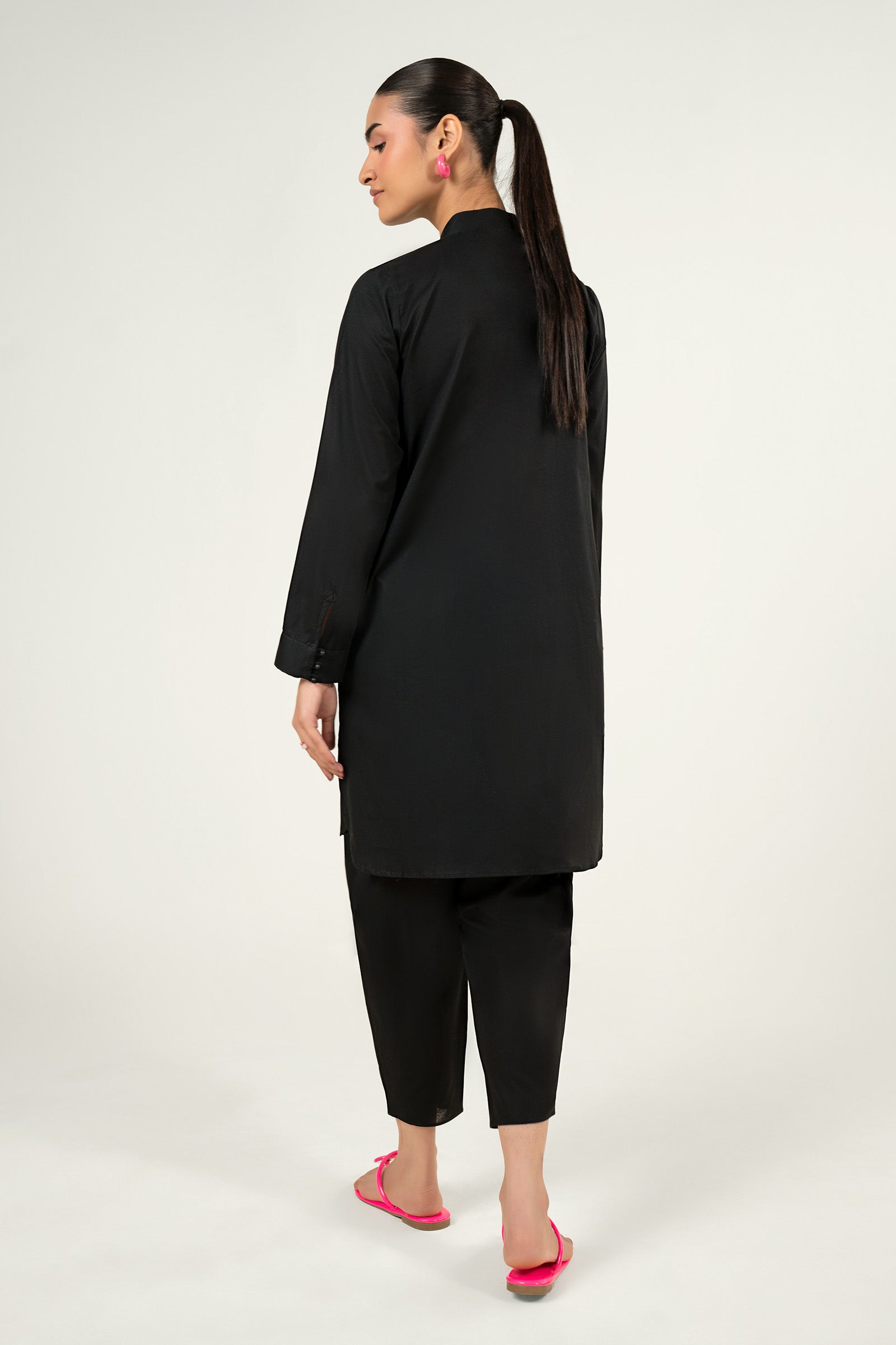 2 Pc Dyed Slub Lawn Suit