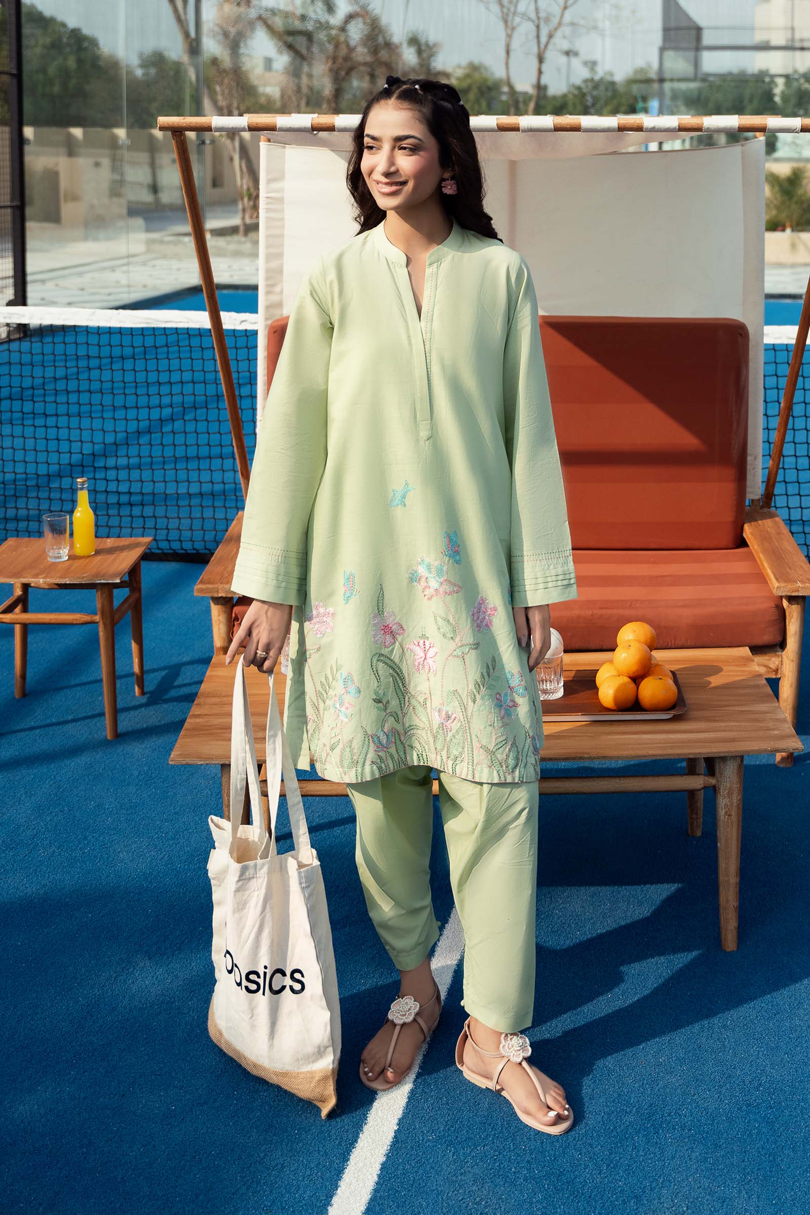 2 Pc Embroidered Crosshatch Suit