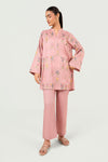 2 Pc Embroidered Cotton Stripe Suit