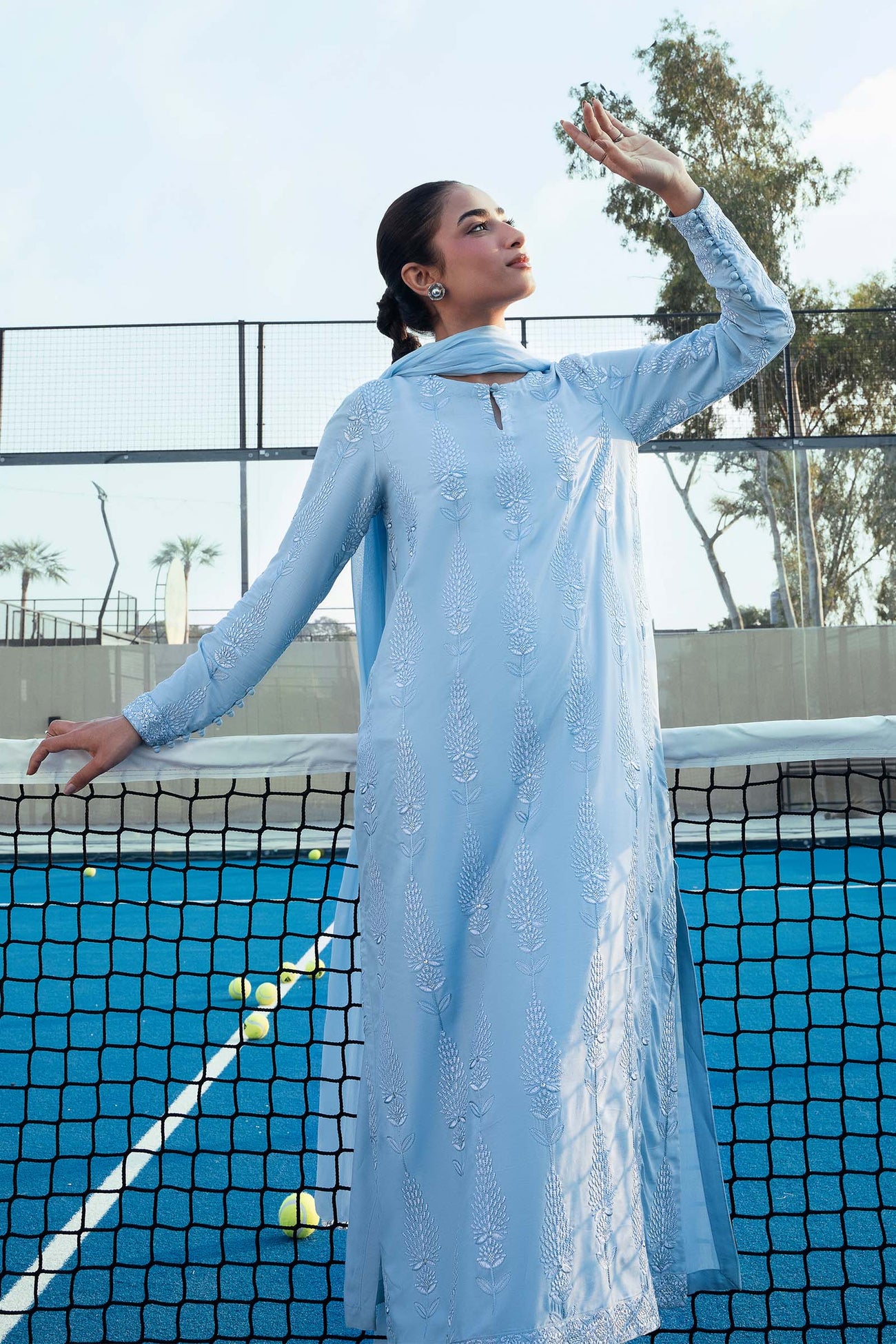 2 Pc Embroidered Arabic Lawn Suit