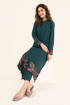 2 Pc Embroidered Slub Lawn Suit