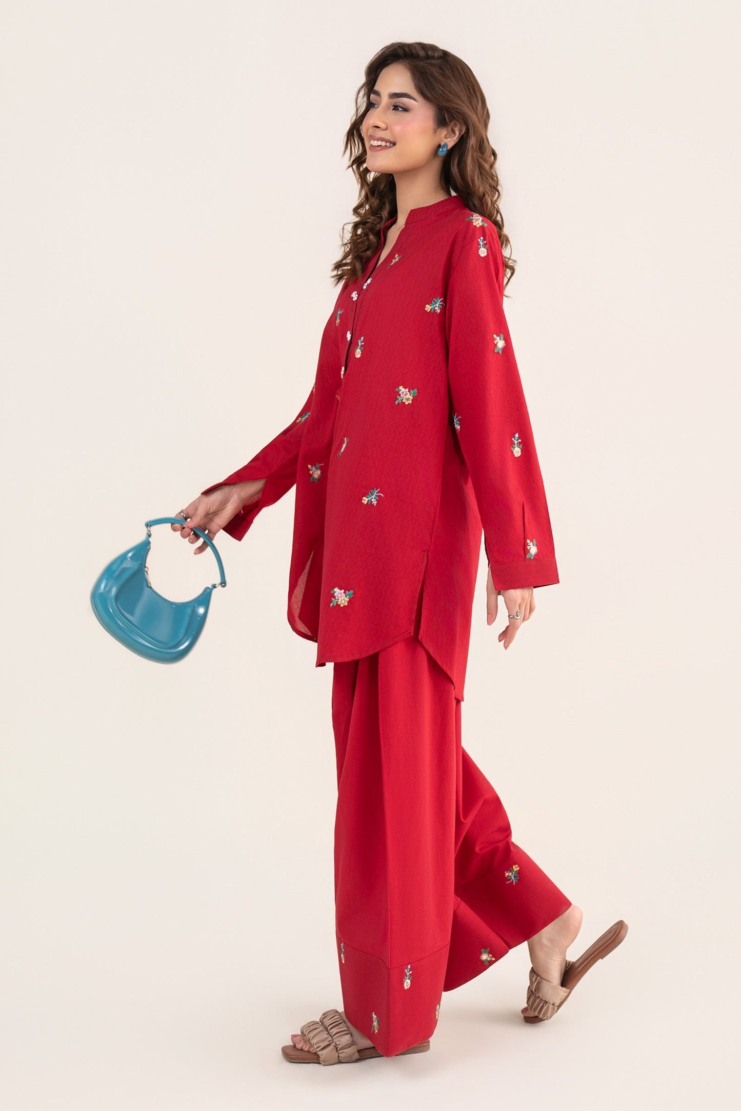 2 Pc Embroidered Dobby Cotton Suit