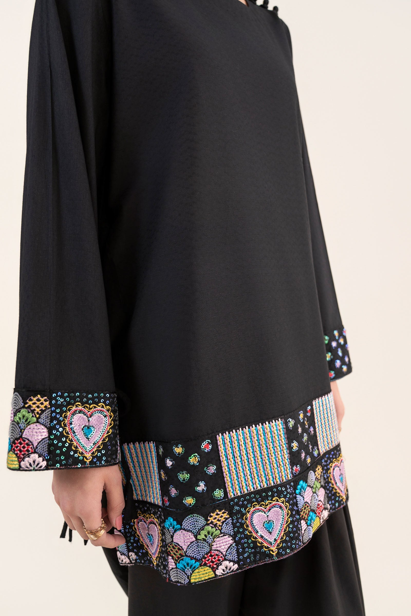 2 Pc Embroidered Dobby Cotton Suit