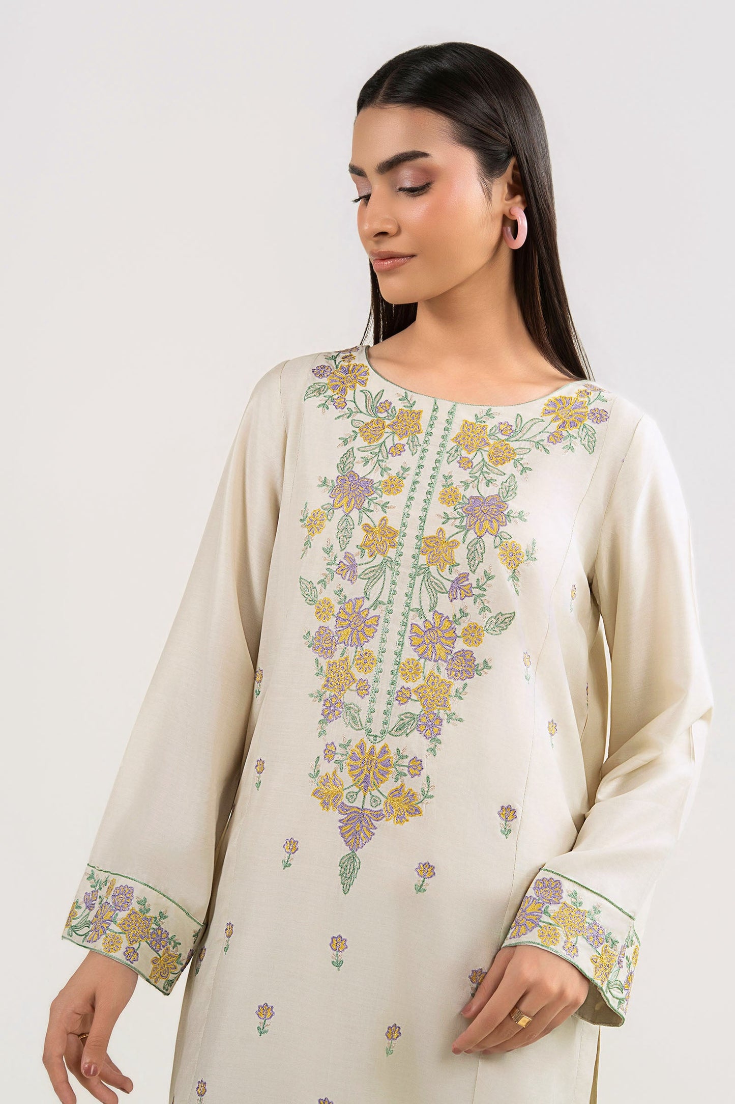 2 Pc Embroidered Arabic Lawn Suit